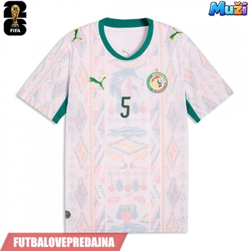 Lacne Muži Futbalové dres Senegal Idrissa Gueye #5 MS 2026 Krátky Rukáv - Domáci